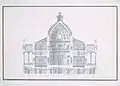 Cross-section, Mereworth Castle, Vitruvius Britannicus vol 2, 1720