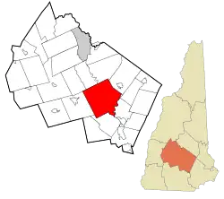 Location in Merrimack County and the state of New&nbsp;Hampshire