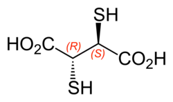 The drug meso-2,3-dimercaptosuccinic acid