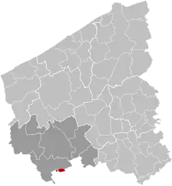 Location of Mesen in West Flanders