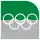 Pictogram of Olímpica metro station. It features the silhouette of five interlocking rings.