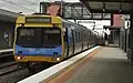 A Comeng train on a Flinders Street-bound service arrives at Platform 1, April 2013