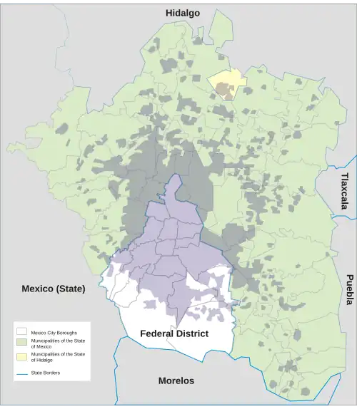 Federal District (now Mexico City) and State of Mexico