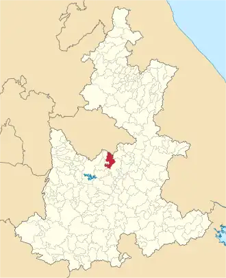Acajete within Puebla state