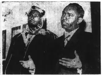 Image 6Michael Mariano speaking in New York in 1955 to protest the transfer of the Somali-inhabited Haud region to Ethiopia. (from History of Somaliland)