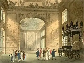 The Painted Hall of Greenwich Hospital as drawn by Augustus Pugin and Thomas Rowlandson