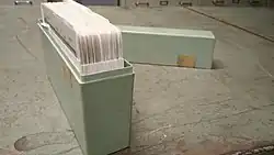A microfiche holder with microfiches