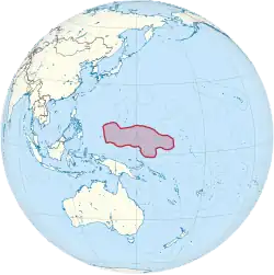 Location of the Federated States of Micronesia
