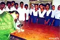 Microscope in lab