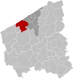 Location of Middelkerke in West Flanders