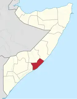 Location in Southern Somalia.