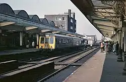 The station, looking west towards Thornaby (July 1977)
