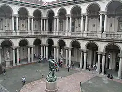 The inner court of Palazzo Brera in Milan