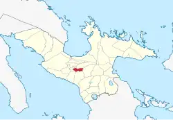 Map of Camarines Sur with Milaor highlighted