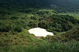 Milk Lake has a high concentration of sulfurous gases.