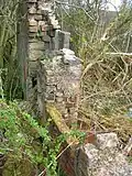 Details of the blocked up door and chimney flue