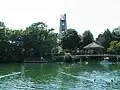 Moser Tower and Millennium Carillon from the paddleboat quarry.