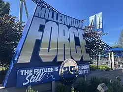 Sign at Millennium Force’s entrance
