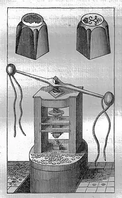 Die-mill. Ball radii sometimes measured almost 2 meters (<2m).[5]
