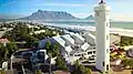 The lighthouse at Milnerton, Cape Town. It is situated on Woodbridge Island