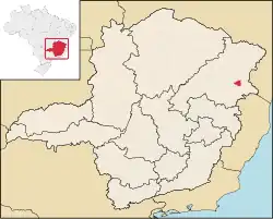 Location of Pavão in Minas Gerais