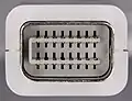 Front view of a male Mini-DVI connector