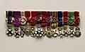 Miniature medal bar of Drees, showing all of his foreign and domestic decorations, as well as the grade
