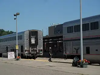Switching cars en route for the Empire Builder