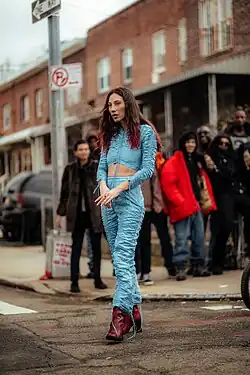 Tei Shi on set for Blood Orange's music video "Hope" featuring Puff Daddy.