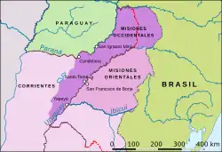 Map showing region