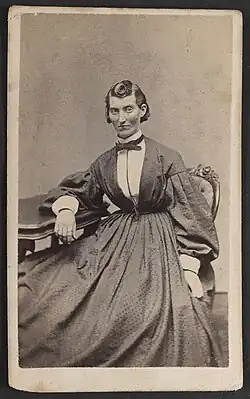 Frances Clalin wearing a dress