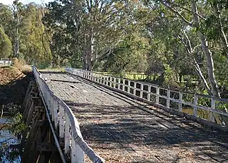 The old bridge over the Goulburn River at Mitchellstown