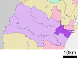 Location of Miyagino-ku in Sendai