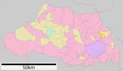 Location of Miyashiro in Saitama Prefecture
