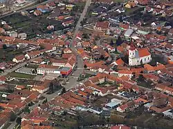 Aerial view of the town centre