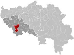 Location of Modave in the province of Liège
