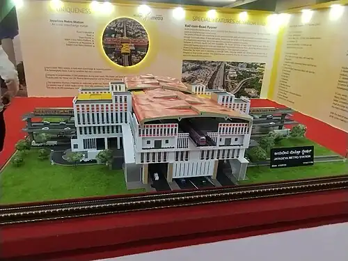 Miniature Model of this metro station during the Yellow Line inauguration at Ragigudda, Bengaluru (2025)