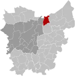 Location of Moerbeke in East Flanders