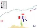 Carthaginian right wing and cavalry routed followed by a three prong attack on Carthaginian center