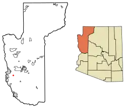 Location of Oatman in Mohave County, Arizona.