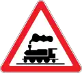 Level crossing without barriers