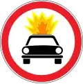 No vehicles carrying explosives