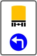 Turn left for vehicles carrying dangerous goods