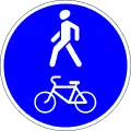Shared pedestrian and bicycle path