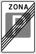 End of parking zone