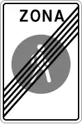End of pedestrian zone