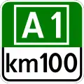 Kilometer indicator for motorways