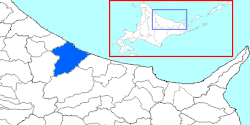 Location of Monbetsu in Hokkaido (Okhotsk Subprefecture)