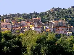 The church and surrounding buildings in Moncale