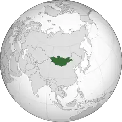 Location of Mongolia